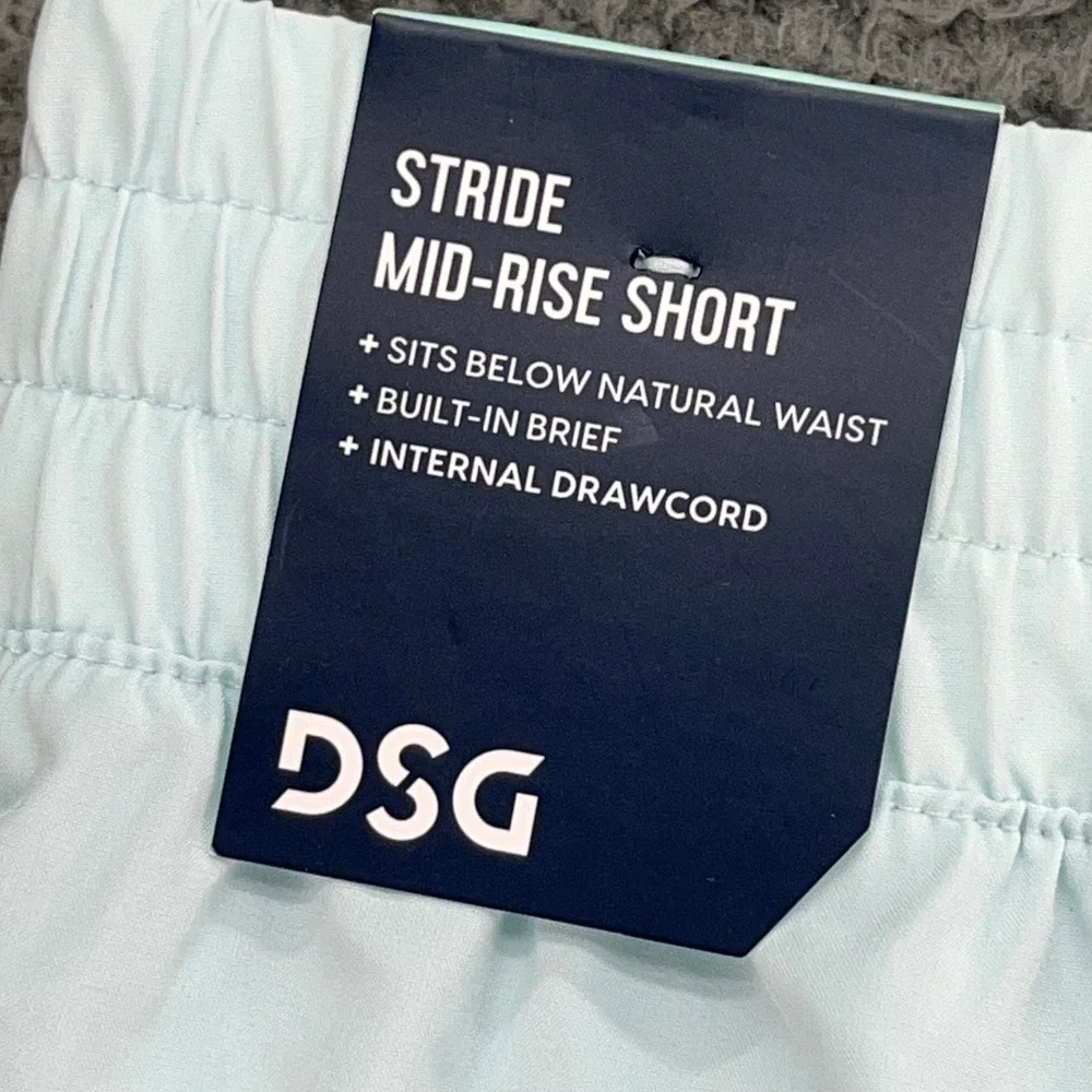 DSG Womens Stride Cyan Glass Mid‎ Rise Running Shorts Built In Brief XL